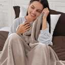 Northwest Ashford Home Cozy Warmwell Blanket Moonlight Taupe Throw Size 50 x 60 inches