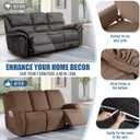 TAOCOCO Recliner Sofa Slipcover, 3 Pieces Polyester Fabric Stretch Sofa Covers for 3 Seat Reclining Couch, Soft Washable Furniture Protector with Pockets (3 Seat, Light Coffee)