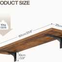 HOOBRO Floating Shelves for Wall, 23.6" Wall Mounted Shelves Set of 2, Hanging Storage Shelf with Metal Brackets, Wooden Shelf for Living Room, Bedroom, Bathroom, Rustic Brown and Black BF62BJP201G1