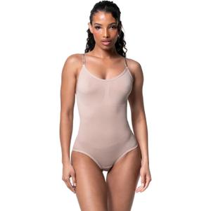 HeyShape Snatched Women's Shapewear Bodysuit Tummy Control Body Shaper - Seamless Sculpting Waist Body Suit (Large, Nude)