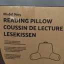 Blissful Diary Reading Pillow for Sitting in Bed, Flannel Back Pillow Bed Sitting Up for Adult & Children, Backrest Cushion for Sit Up in Couch or Floor, Dorm Essentials, Plush Pink