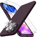 2 x for Purple iPhone 11 Case with Screen Protector,Purple Silicone Phone Case for iPhone 11 i Phone 11 Cases with Camera Cover,Slim Funda para Covers iPhone11 Phone Case for Women.(Dark Purple)