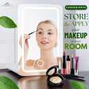COLDBAY Skincare Fridge with Mirror Door, LED Light, Cool and Warm Makeup Vanity Refrigerator for cosmetic, drinks, compact Design for Bedroom Bathroom, Dorm, AC Cord, DC Adapter for car