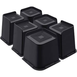 ANNKUT Bed Risers 6 Inch Heavy Duty, Furniture Risers for Bed Desk Table Sofa Couch, Oversized Bed Lifts Risers, Support up to 5000 Lbs (6 Pack Black)