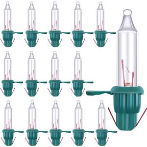 Ruisita 120 Count Mini Christmas 2.5 Volt Replacement Light Bulbs with Base, 170 Ma, 0.42 Watt for Christmas Trees Decorative Light (Clear and Green)