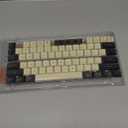 dagaladoo Low Profile keycaps Set,Double Shot PBT keycaps 60 75 100 Percent,Beige/Black/Orange Custom Keyboard Key caps for Most MX Switches Mechanical Keyboard