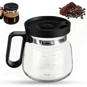 Coffee Pot Mug, 16 Oz Glass Coffee Mug - Coffee Pot Style, Portable, Mini Small Capacity Clear Cup With Handle And Spill Proof Lid, For Hot Teas, Hot Chocolate Etc.