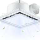 Bathroom Exhaust Fan with Light 10" Ultra Quiet 1.0 Sones,1000LM, 5CCT, Exhaust Fan Mounting Opening 8"x8" in 110CFM Bathroom Fan with Light Ceiling Mount for Home, Bath, Office