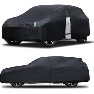 SUV Car Cover Waterproof All Weather for Automobiles, Size S3 Universal Fit for Toyota Highlander, Honda Pilot, Nissan Pathfinder, BMW X5/X6, Ford Explorer/Flex, Infiniti FX35 etc. (191-200 inch) v