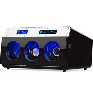 Automatic Watch Winder 3 Watch Winder Box Piano Finish LCD Touch Display Screen Adjustable Watch Pillows Led Illumination Accessories a, (B)
