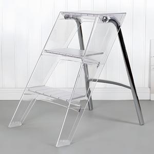 Acrylic Step Ladder, 3 Step Folding Transparent Step Stool for Adults, Decorative Modern Foot Stool, Display Storage Shelf Flower Rack, Photography Props