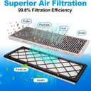 Spurtar HEPA Air Filter for Tesla Model Y, Cabin Air Filter Replacement with Activated Carbon for Tesla Model Y Accessories July 2021-2025 (Set of 4 Packs, Grey)