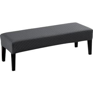 Liykimt Stretch Dining Bench Cover,Bench Slipcover Jacquard Anti-Dust Removable Washable Upholstered Rectangle Bench Seat Protector Cover for Ding Room,Living Room, Bedroom, Kitchen(Dark Gray)