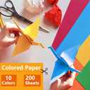 Construction Paper - 200 Sheets A4 Colored Paper Cardstock Paper, 10 Assorted Colors 120gsm Heavy Duty Pastel Lightweight Construction Paper Printer Paper Copy Paper for School Supplies Art Crafts