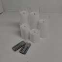 Homemory Pure White Flickering Flameless Candles, Battery Operated Acrylic LED Pillar Candles with Remote Control and Timer, Set of 5