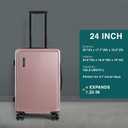 TRAVELARIM 24 Inch Luggage with Spinner Wheels, Hard Shell Suitcase with TSA Locks for Luggage, Travel Large Suitcase, Expandable Hard Shell Suitcases, Pink