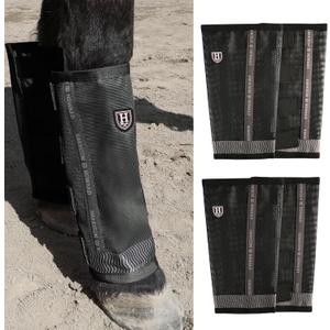 Harrison Howard Loose-Fitting Horse Fly Boots UV-Protective, Durable Fine Mesh Leggins with Reflective Strips (Set of 4) (Medium, Black) Harrison Howard Loose-Fitting Horse Fly Boots UV-Protective, Durable Fine Mesh Leggins with Reflective Strips (Set of 4) (Medium, Black)