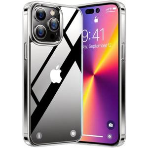 TORRAS for iPhone 14 Pro Max Case Clear [Exclusive Anti-Yellowing Tech] & [Mil-Grade Shockproof] with Airbags, Transparent Protective Hard for iPhone 14 Pro Max Phone Case, 6.7