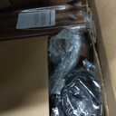 ELYONA Wood Tripod Floor Lamp Modern Standing Lamp with Black Drum Shade, Industrial Tall Reading Lamp for Office Living Room Bedroom, ETL Listed Walnut & Black, 3 Color Temperatures LED Bulb Include