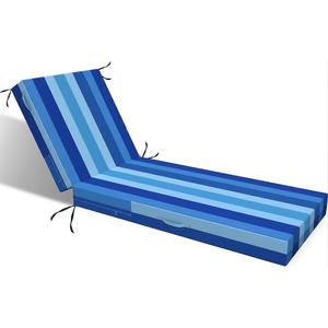 L'AGRATY Outdoor Lounge Chaise Cushion: 72x21x3 Inch Waterproof Lounge Chair Cushion for Outdoor Furniture with Fade Resistant Removable Cover - Patio Cushions for Pool Lawn Deck(Black White 1Pack)