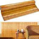 Natural Bamboo Wall Panel for Interior Wall Decor 46 X 96 In Pole Wrap Wainscoting Wood Paneling for Living Room Kitchen Bedroom Office Bar