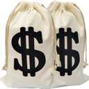 2pack Money Bags money bag costume money bag props money bags decor for party11.8 x 15.7 Inches Money Bag Dollar Sign Carrying Sack for Bank Robber Pirate Cowboy Cosplay Theme Party
