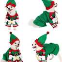 Yoption Christmas Elf Dog Cat Costume with Hat, Funny Pet Christmas Winter Fleece Coat Coat Clothes Outfit Apparel (S) (S-Chest Girth: 13.0", Neck Girt: 9.4)