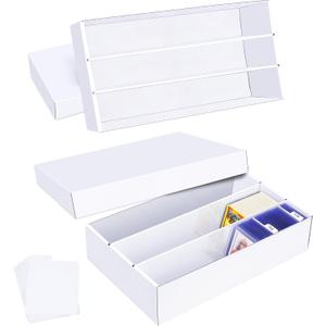 Trading Card Storage Box 2 Pack2400 Count Cardboard Organizer with Dividers for MTG, TCG, Sports, Toploader, Commander