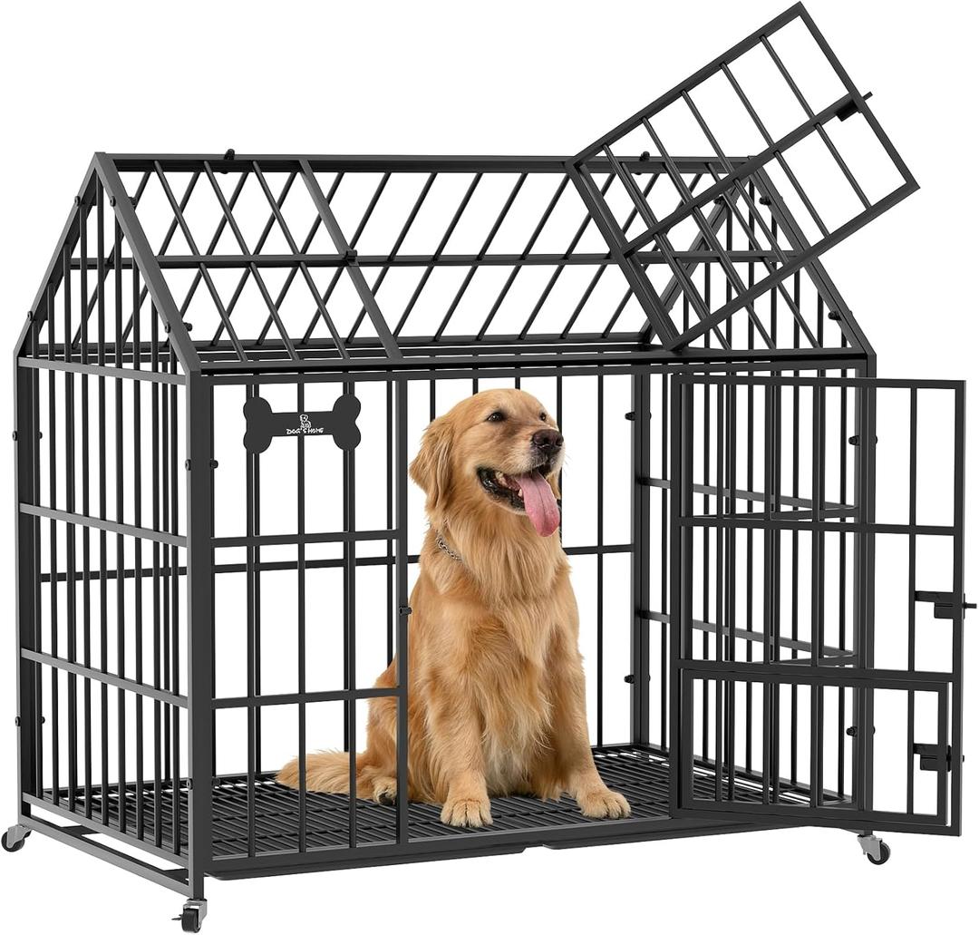 Dosker 42" Heavy Duty XL Dog Crate, Indoor Steel Escape-Proof Kennel