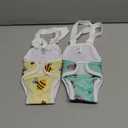 Jollywoods 2 Pack Washable Female Dog Diaper Onesie Sanitary Pantie with Adjustable Suspender, Reusable Fixed Doggie Diapers, Super Absorbent Leakproof for Small Toy Dog in Heat Cycle S
