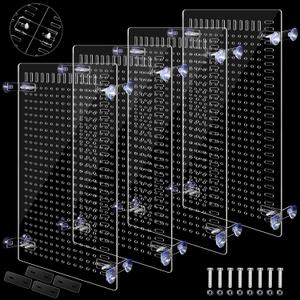 Nuanchu 4 Set Acrylic Fish Tank Divider 17 x 10'' Aquarium Divider Kit Splicable Flexibly Aquarium Divider with Suction Cups Accessories Splicing Board for 30/40/50/65/75/90/125/150 Gallon Tank