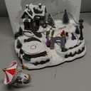 Christmas Village Houses, Snow Village Ice Rink with 8 Musical for Xmas Decorations Home Tabletop Display