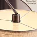 EDISHINE Dimmable Mid Century Modern Floor Lamp with Remote, Tall Arc Standing Lamps with Adjustable Drum Shade, Standing Corner Light for Living Room, Bedroom, Dining Room, Bronze