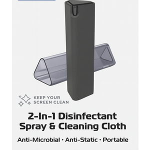 ZGEAR 2-In-1 Disinfectant Spray & Cleaning Cloth (portable screen cleaning kit)