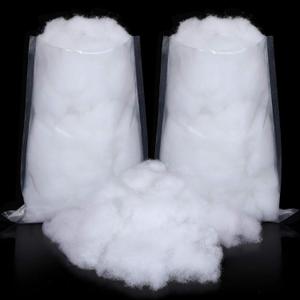 Sumind 2 Bags Fake Snow Decoration Fluffy Artificial Cotton Fiber Fluffy Fake Clouds Soft Blanket for Crafts Mantle Village Christmas Winter Indoor Home Decoration(White)