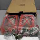 Christmas Lanterns Decorative Outdoor, Waterproof 14.2" Decorative Christmas Red Lantern Indoor Decor Metal Hanging Candle Holder LED Flameless Candle Lantern for Patio, Porch, 2 Packs