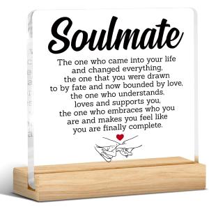 Couple Gifts, Anniversary Valentines Day Gifts for Her Him Wife Husband Girlfriend Boyfriend, Soulmate Desk Sign