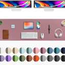 Aothia Faux Leather Desk Mat - Large Mouse Pad, Non-Slip PU Leather Blotter, Waterproof Writing Surface for Office and Home (Dark Pink, 63" x 17")