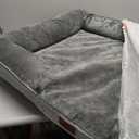 Spotted Play Orthopedic Dog Bed with Sides - Dog Sofa Beds for Medium Dogs, Supportive Foam Pet Couch Bed with Washable Removable Cover, Waterproof Lining and Non-Slip Bottom, Grey - M (28.0"L x 23.0"W x 6.5"Th)