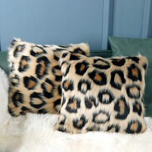 INSMEER 1PC True Leopard Print Pillow Case Decorative Faux Fur Leopard Pillow Covers Plush Shaggy Cheetah Pillow Cases for Bedroom Couch Sofa 18x18 inch
