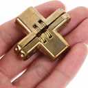 Healeved 6 Pcs Concealed Cabinet Hinges 1.64X1.3 Inch Self Closing Invisible Hinges for Kitchen Furniture Silent Flat Folding Hardware