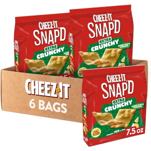 Cheez-It Snap'd Cheese Cracker Chips, Thin Crisps, Extra Crunchy, Sharp White Cheddar (6 Bags), Best Buy Dec 31, 2025