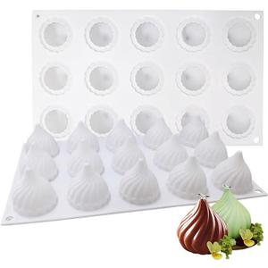 3D Russian Tale Silicone Baking Mold for Mousse Cake, French Dessert Mold for Pastry Chocolate, Reusable Non-Stick Easy Release(15-Cavity)