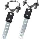 Universal Exhaust Hangers with 6-Hole Swivel - Heavy Duty Zinc-Plated Steel Muffler Hanger & Flexible Tailpipe Bracket (1-1/2"-2-1/2", 2-Pack)