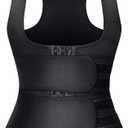 Neoprene Sauna Sweat Waist Trainer Corset Trimmer Vest for Women Tummy Control, Waist Cincher Body Shaper (Medium, Black Double Belt)