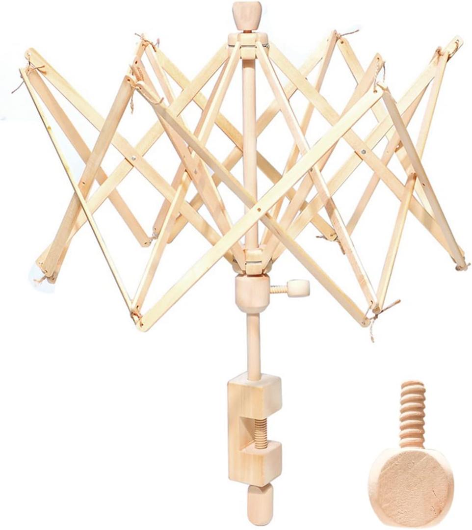 Wooden Umbrella Swift Yarn Winder, 24" Wood Yarns Swift, Hand Crafted Skein & Hanks Winders | Knitting Crochet - Yarn Swifter