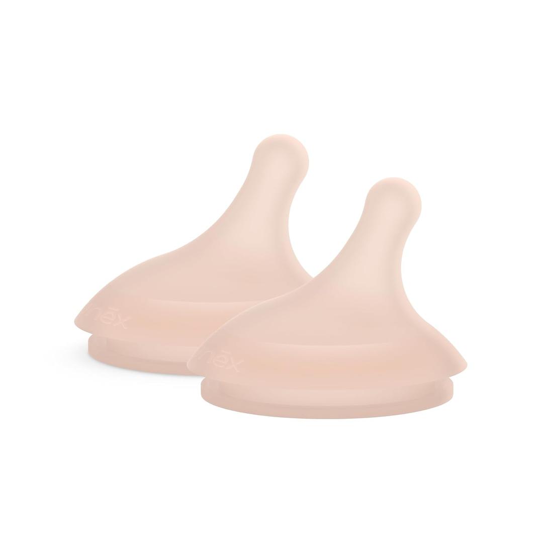 Suavinex Zero.Zero Slow Flow Asymmetrical Silicone Nipple, 2 Pack (0m+), Medium Tone, Slow Flow