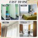 Juexica Ceiling Curtain Track Set White 14.4ft-18ft Heavy Duty Ceiling Mount Adjustable Length Curtain Rails with Clips Hooks End Hook for Room Divider