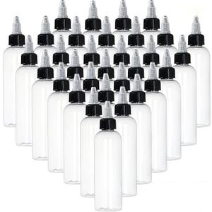 32 Pack 4oz Empty LDPE Plastic Squeeze Dropper Bottles with Twist Cap, Multi-Purpose for Hair Oil, Hot Sauce, Oils, Liquids, Art Crafts, Kitchen and Household Use