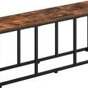 HOOBRO Dining Bench, 47.2 Inch Dining Table Bench, Industrial Style Kitchen Bench, Steel Frame, Easy to Assemble, for Kitchen, Dining Room, Rustic Brown and Black BF45CD01